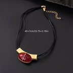 Bohemian Gemstone-Look Gold-Plated Necklace
