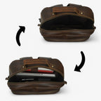 Unisex Robust Buffalo Leather Backpack for Work and Study