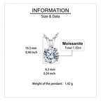925 Sterling Silver Solitaire Moissanite Pendant with White Gold Plating