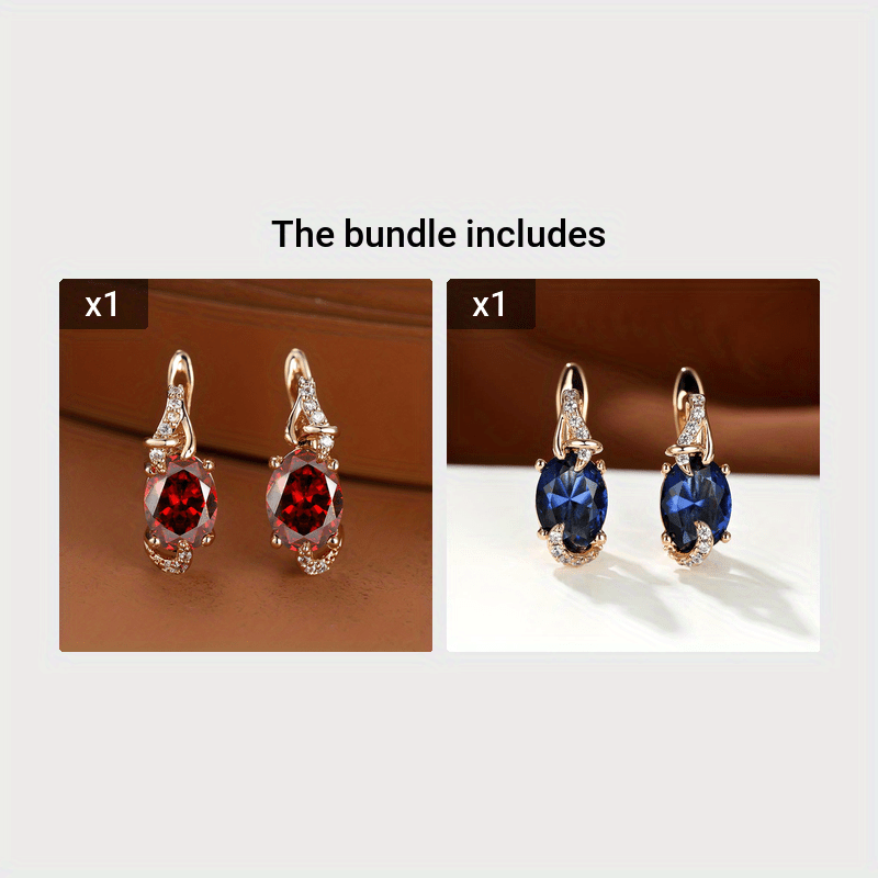 Round and Oval-Cut Stone Drop Earrings