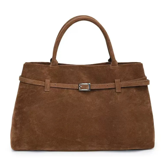 Zachte Faux Suède Shopper met Stevige Handvatten