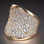Asymmetric Pavé Statement Ring
