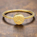 Gold-Tone Ring with Engraved Sun Disc