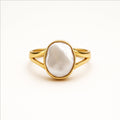 Baroque Inlaid Pearl Gold-Tone Ring