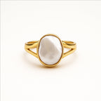 Baroque Inlaid Pearl Gold-Tone Ring