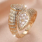 Textured Teardrop Pavé Ring