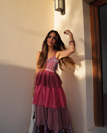 Retro Floral Spaghetti Strap Dress