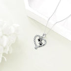 Ketting met zwarte hartvormige pootjeshanger