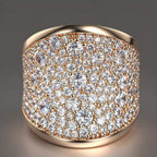 Asymmetric Pavé Statement Ring