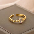 Adjustable Open Circle Gold-Tone Ring