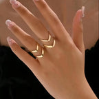 Chevron Midi Ring Set