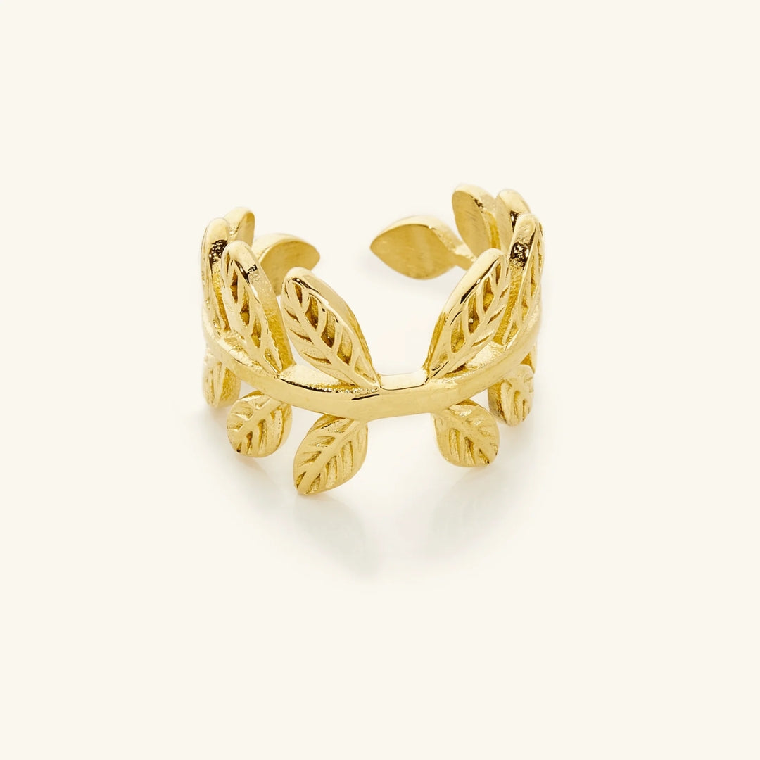 Adjustable Gold-Tone Butterfly Ring