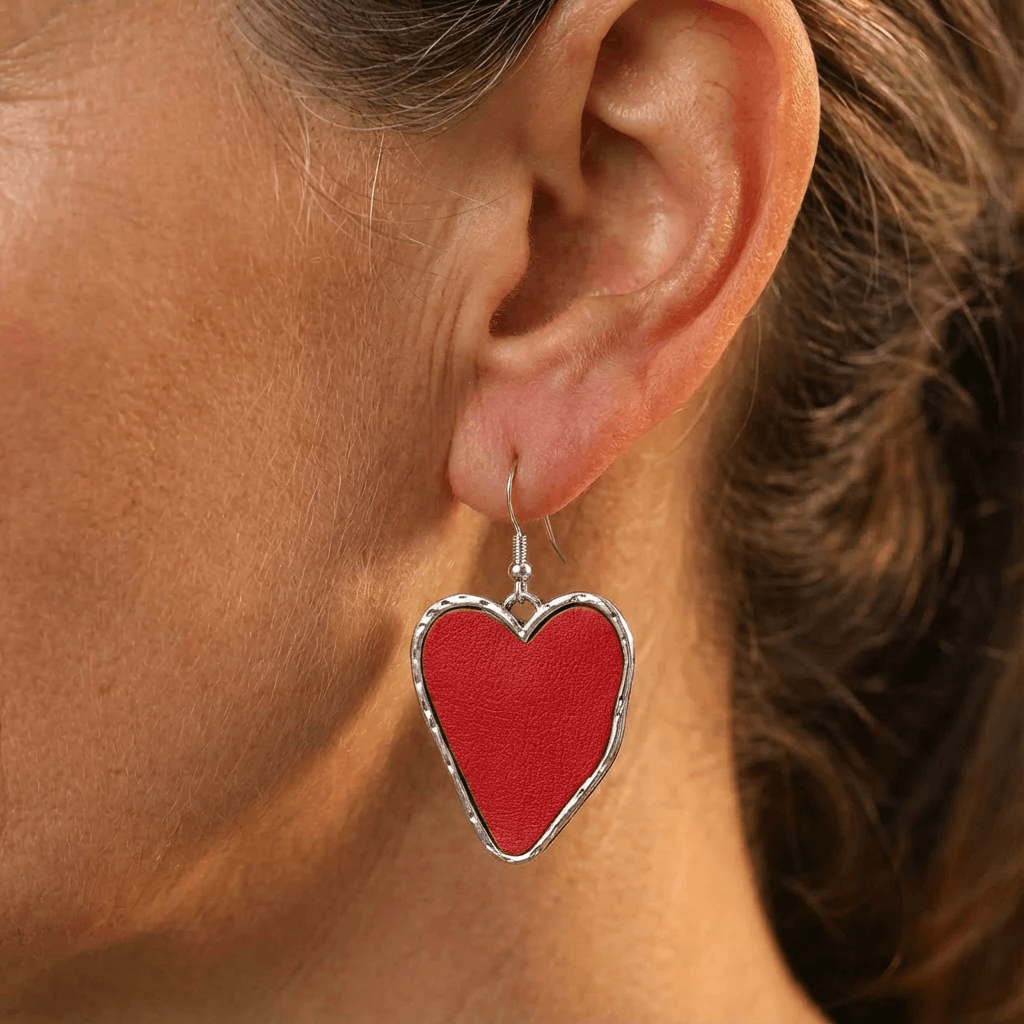 Bohemian Heart Drop Pendant Earrings