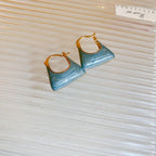 Retro Handbag Enamel Hoop Earrings