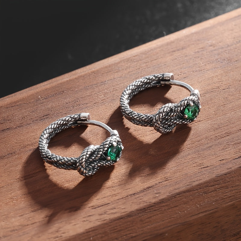 Vintage Green Cubic Zircon Earrings