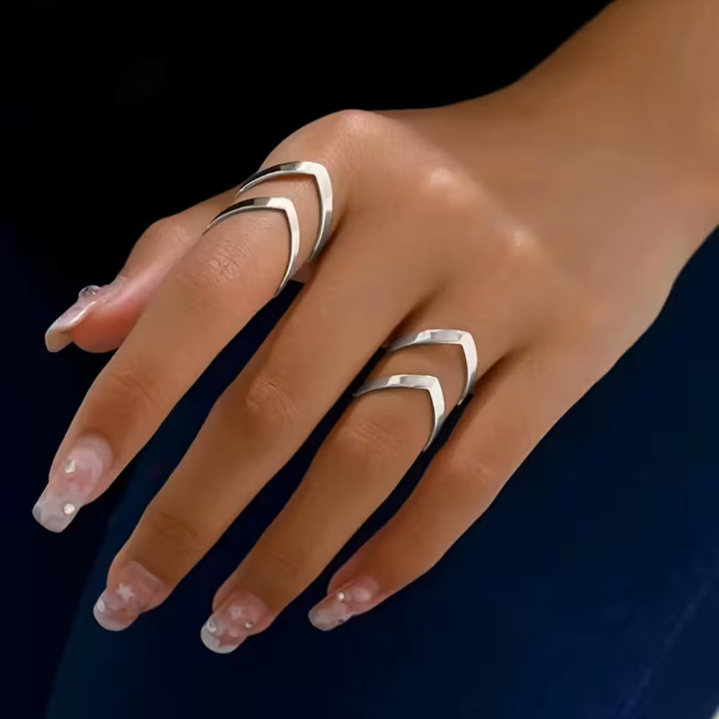 Chevron Midi Ring Set