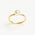 Classic Single Pearl Gold-Tone Ring