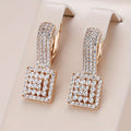 Square Pavé Drop Earrings