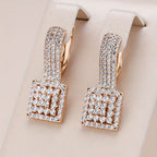 Square Pavé Drop Earrings