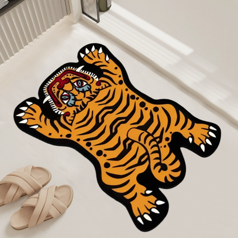 Tiger Print Diatomaceous Earth Floor Mat – Quick-Dry, Non-Slip, Eco-Friendly