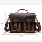 Retro Genuine Leather Laptop Briefcase for Work and Travel