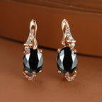Round and Oval-Cut Stone Drop Earrings