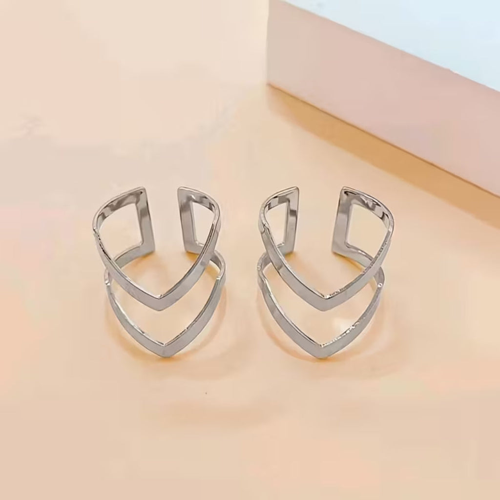 Chevron Midi Ring Set