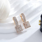 Square Pavé Drop Earrings