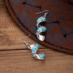 Bohemian Spiral Turquoise Inlay Pendant Earrings