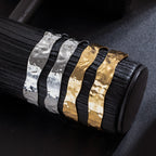 Vintage-Style Hammered Wide Cuff Bangle