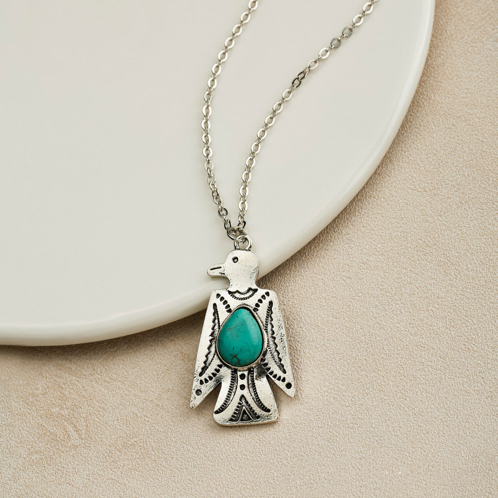 Vintage Bohemian Turquoise Pendant Necklace in Five Shapes