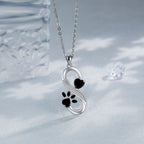 Infinity Hearts and Paw Print Necklace