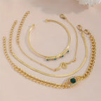 Gold-Tone Bracelet Set with Snake and Eye Motifs