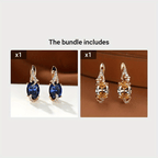 Round and Oval-Cut Stone Drop Earrings
