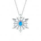 Snowflake Blue Crystal Necklace
