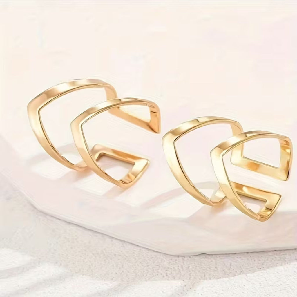 Chevron Midi Ring Set