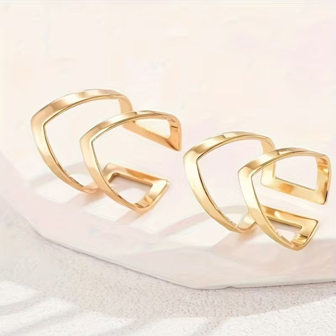 Chevron Midi Ring Set