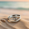 Ocean Wavy Layered Silver-Tone Ring