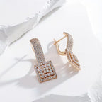 Square Pavé Drop Earrings