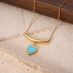 Bohemian Heart-Shaped Turquoise Pendant Necklace