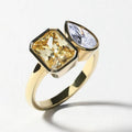 White and Yellow Glass Ring