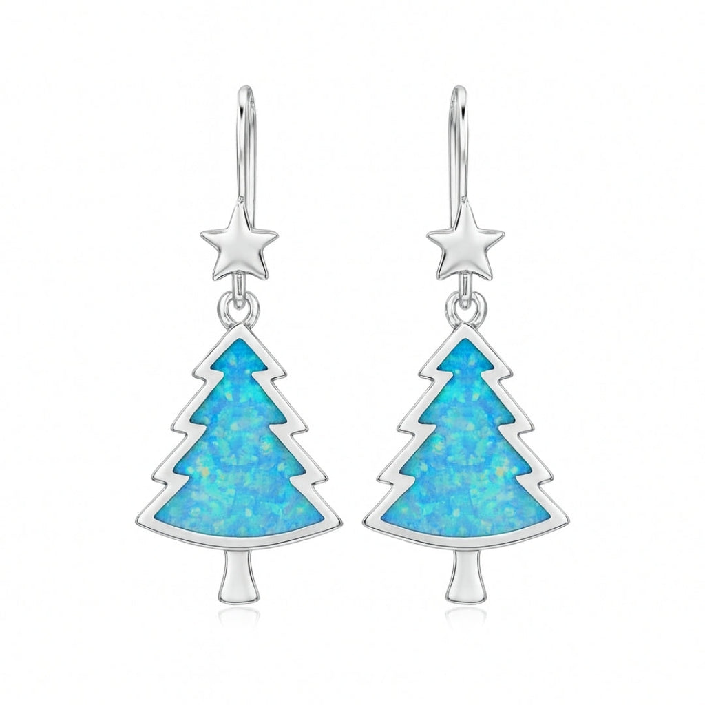 Oorbellen met blauwe opaallook