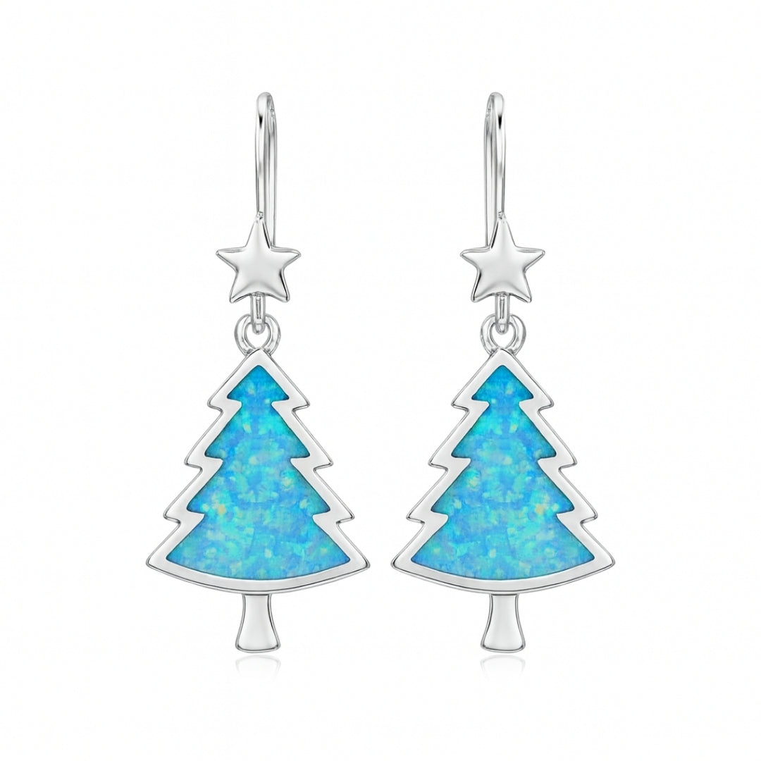 Oorbellen met blauwe opaallook