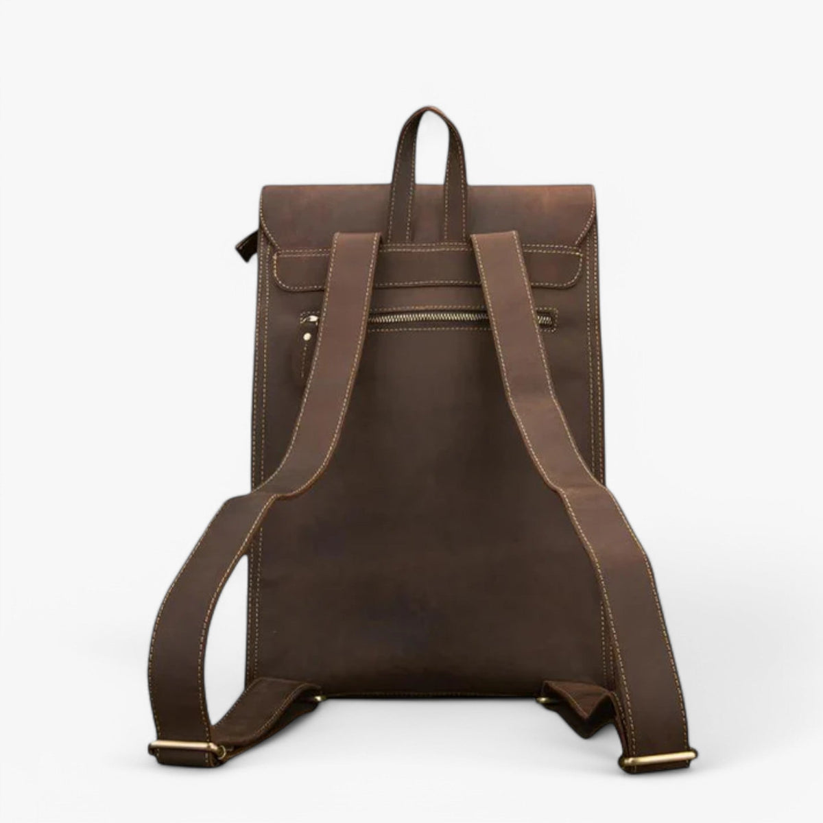 Dark Brown Luxury Genuine Leather Organised Backpack