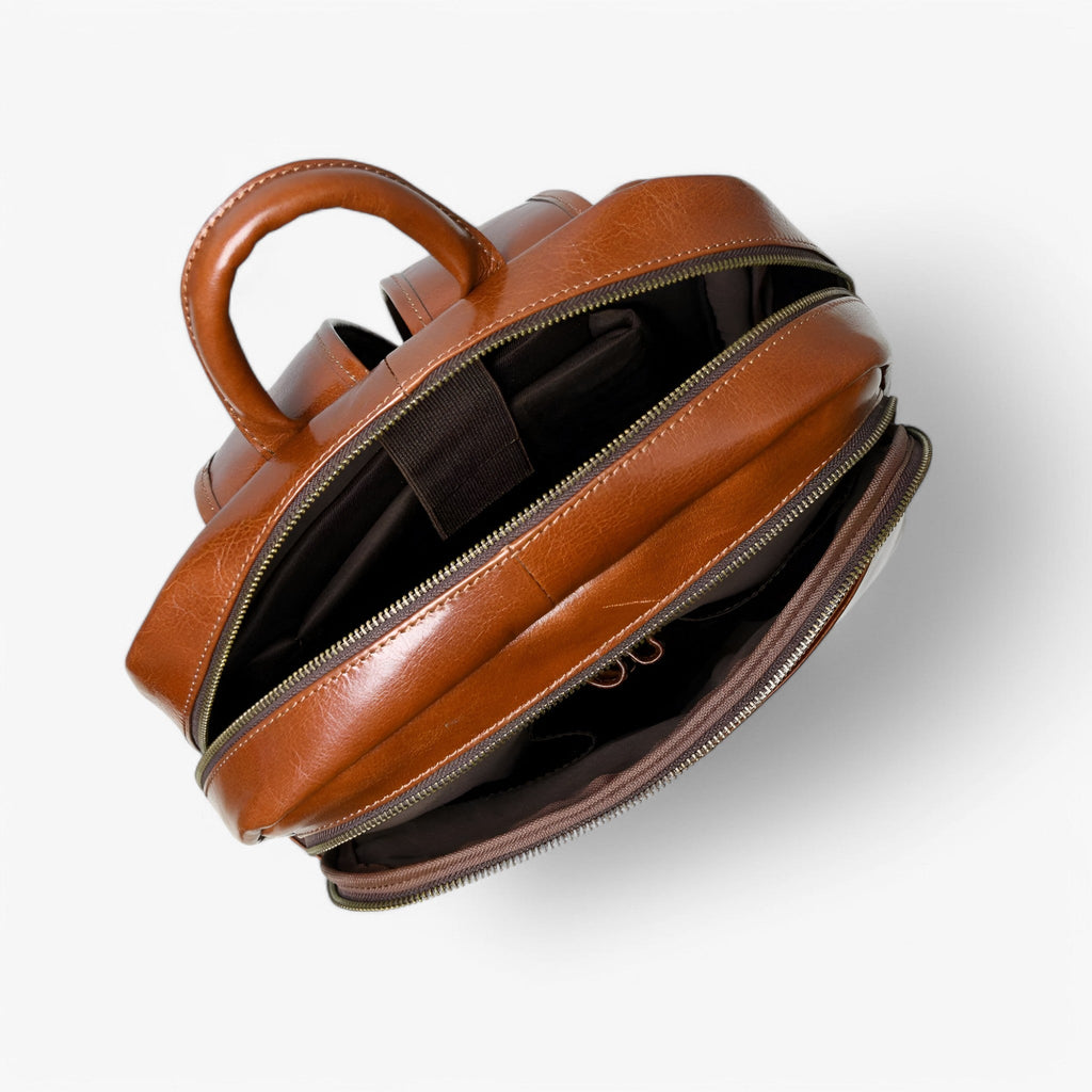 Handcrafted Premium Italian Leather Backpack in Brown