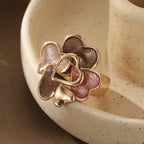Handmade Bohemian Enamel Heart Gold-Plated Ring