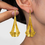 Vintage Hollow Geometric Hammered Pendant Earrings