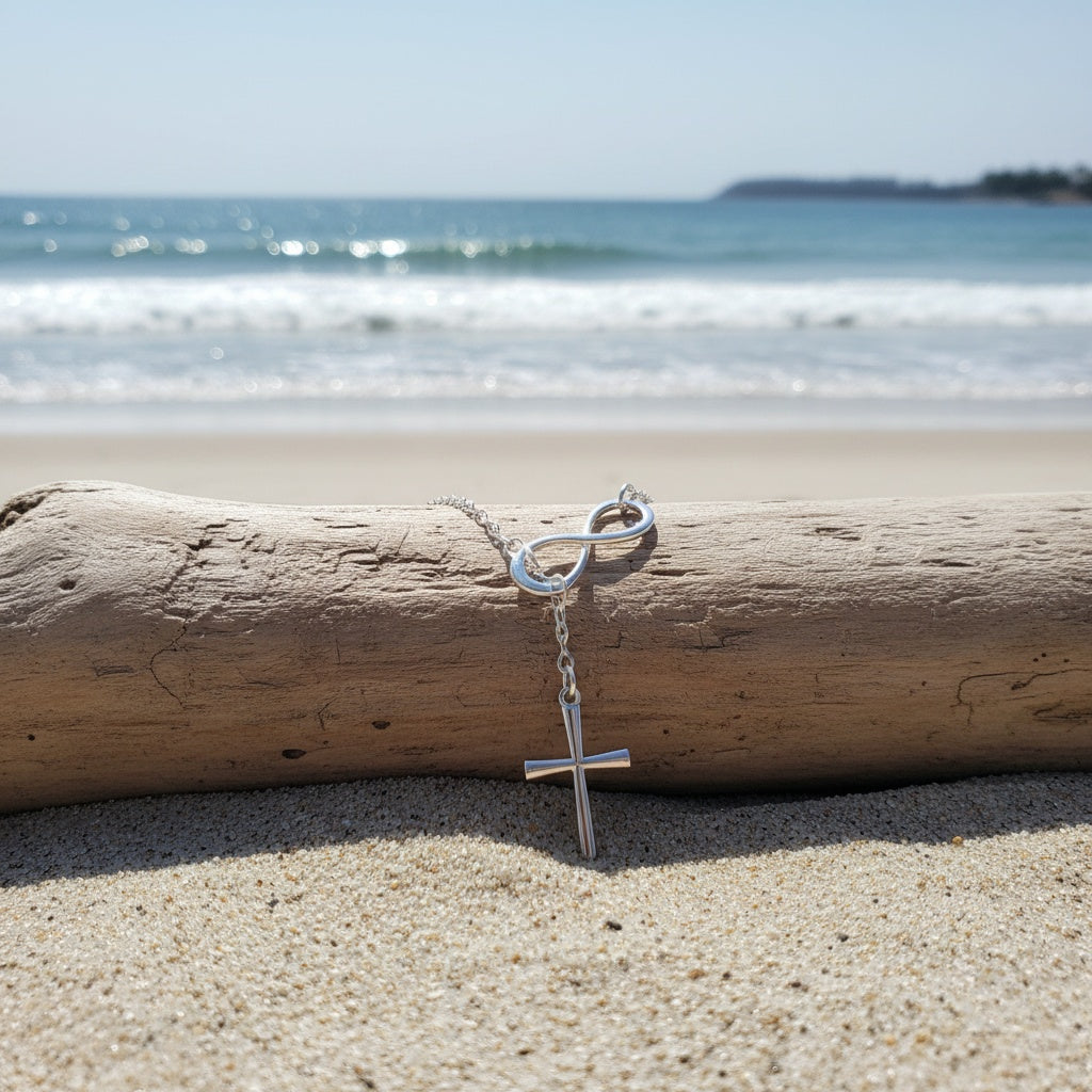 Simple Infinity Cross Short Necklace