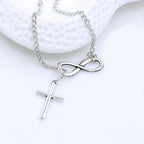 Simple Infinity Cross Short Necklace