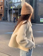 Long-Sleeve Winter Coat with Smooth Minimal Finishing